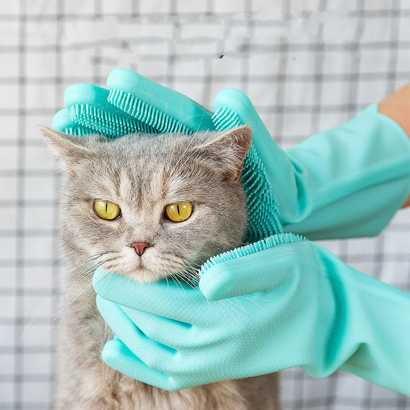 Silicone Dog Grooming Glove Brush